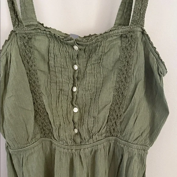Aerie Sage Green Lace Midi Dress - Picture 3 of 4